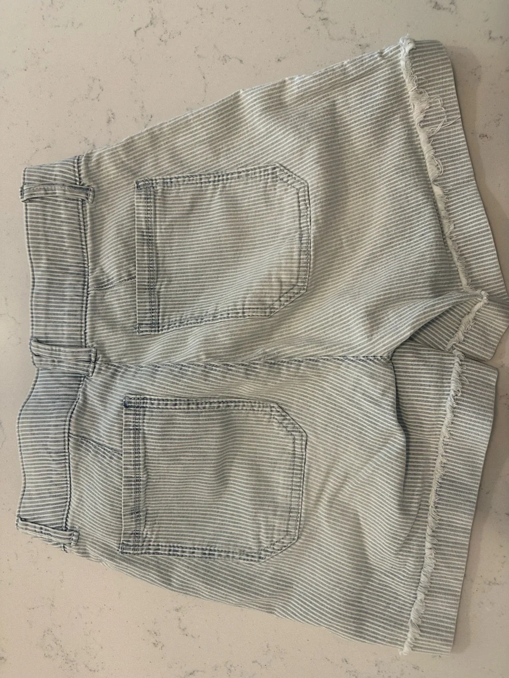 Democracy Light Blue Pinstripe Jean Shorts